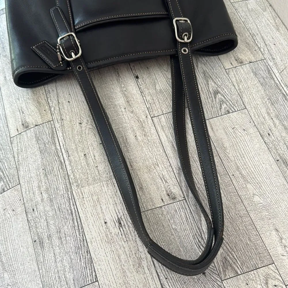 Coach Vintage Hampton Legacy Black Leatherware Tote